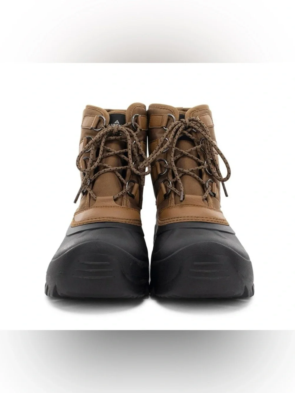 Men's Insulated Brown Snow Boots with Black Rubber Toe